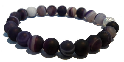 Bracelet Agate teintée Mauve