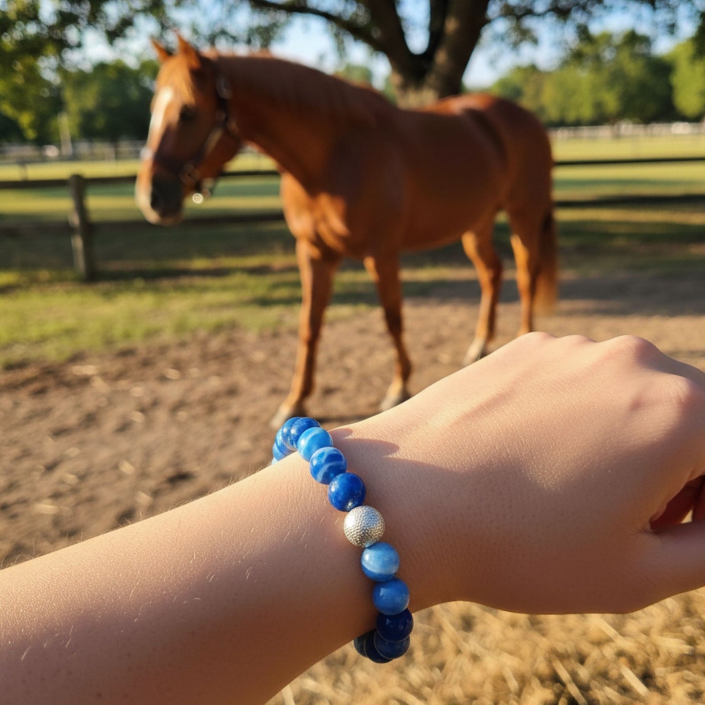 Blauer gefärbter Achat-Armband - Entscheidung